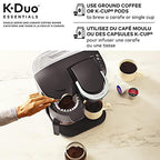 2026 Nuevo Keurig K-Duo Essentials cafetera de goteo con sistema de cápsulas K-Cup de una sola porción y jarra de 12 tazas, color negro