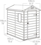 2026 Keter Manor 4X6 - Caseta de jardín, 130x192x198cm y 2,2m2, Suelo, Sistema de ventilación, Puerta y Ventana, Resistente al Agua, Color Gris