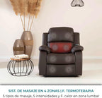 2026 Don Descanso - Sillón Masaje Relax Calor Trevi Negro Reclinable 160º con 8 Motores Silenciosos, Calor Lumbar, Sist. Masaje 4 Zonas y Acabado en PU Anti-Cuarteo [Incluye Mando]. Ideal Gente Mayor