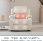 2026 Don Descanso - Sillón Masaje Relax Calor Trevi Negro Reclinable 160º con 8 Motores Silenciosos, Calor Lumbar, Sist. Masaje 4 Zonas y Acabado en PU Anti-Cuarteo [Incluye Mando]. Ideal Gente Mayor