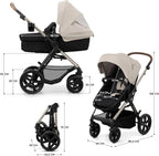 2026 Kinderkraft MOOV2 Silla de Coche 3 en 1, EVA, Mink PRO I-Size, Sistema de Viaje, Cochecito para Bebé, Silla de Paseo, Plegable, para Recién Nacido, Desde el Nacimiento hasta los 3 Años, Gris