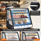 2026 Nuevo vitrina refrigerada comercial de exhibición 130L (4.6 pies cúbicos) con descongelación automática, vidrio templado e iluminación LED para uso en mostrador