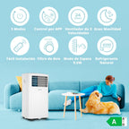 2026 COMFEE Pingüino Aire Acondicionado Portátil 8000 BTU / 2000 Frigorías – Climatizador sin unidad exterior – Enfriador Silencioso Bajo Consumo con Kit de Ventana | 3x1 Refrigera, Ventila y Deshumidifica