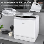 2026 Mini lavavajillas compacto, para usar con o sin grifo, 43 cm de ancho, para 4 juegos, apto para camping, portatil, 175 kWh/año, Libre instalación, blanco
