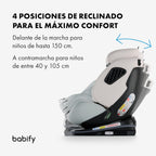 2026 Babify Onboard Silla de Coche Isofix para Bebés y Niños, 0 Meses - 12 Años, Apta Desde 40-150 cm, Ajustable 360º, Asiento Portátil y Seguro i-Size ECE R129 - Black edition