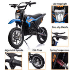 2026 Nuevo moto eléctrica de cross para niños 36V 350W 15.5 mph LED capacidad máxima 175 lb color azul