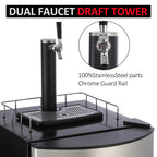 2026 Nuevo dispensador de cerveza de barril con un solo grifo refrigerador para barriles tamaño completo con estantes acero inoxidable bandeja de goteo y barandilla color plateado