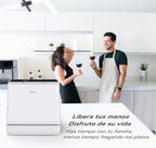 2026 Mini lavavajillas compacto, para usar con o sin grifo, 43 cm de ancho, para 4 juegos, apto para camping, portatil, 175 kWh/año, Libre instalación, blanco