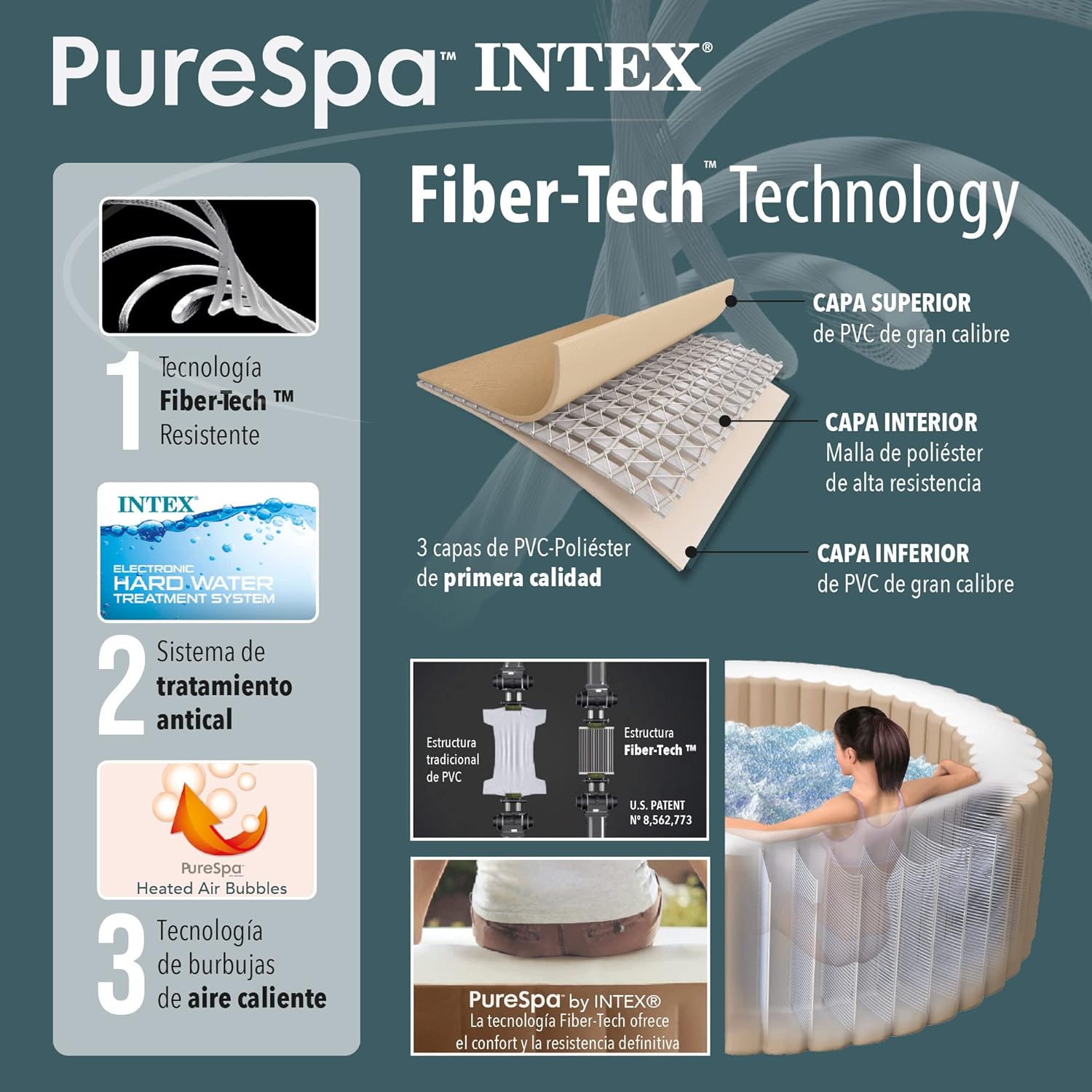 2026 Intex 28428EX Spa hinchable, Beige, 6 Personas