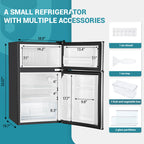 2026 Mini refrigerador EUHOMY de 3,2 pies cúbicos – Empotrable o independiente
